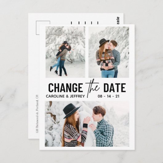 modernes, stylisches Multi-Foto ändert das Datum Postkarte (Vorne/Hinten)