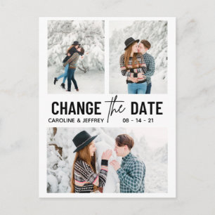 modernes, stylisches Multi-Foto ändert das Datum Postkarte