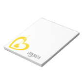 Modernes, stylisches, schlichtes gelbes Herz Mit M Notizblock (Rotiert)