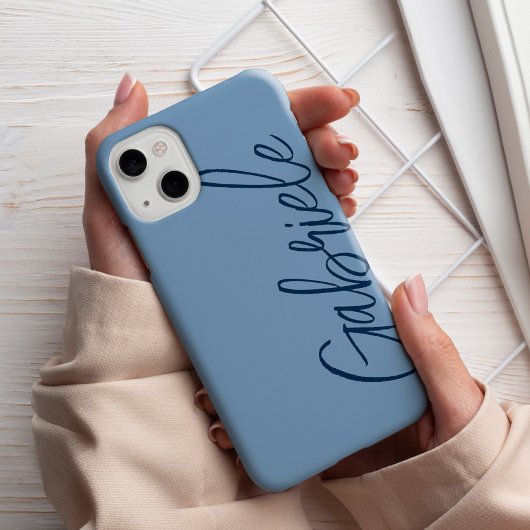 Modernes, stylisches Script Blue Monogram Case-Mate iPhone Hülle