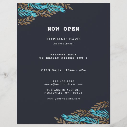 Modernes Stylist Black Gold Business Flyer (Vorne)