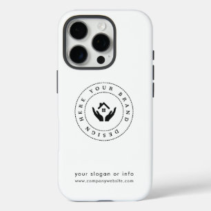 Modernes Stylist mit bearbeitbarem Logo und Text iPhone 16 Pro Hülle