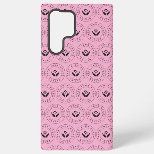 Modernes Stylist mit bearbeitbarem Logo und Text Samsung Galaxy Hülle (Rückseite)