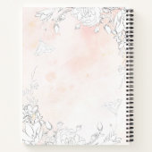 Modernes, subtiler blütenfarbenes Monogramm-Notebo Notizblock (Rückseite)