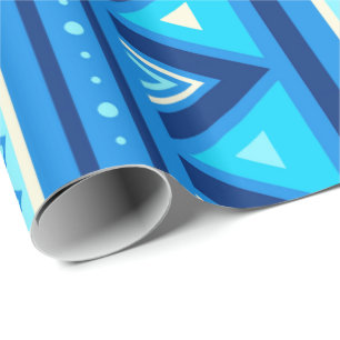 Modernes südwestliches geometrisches, Blau u. Geschenkpapier