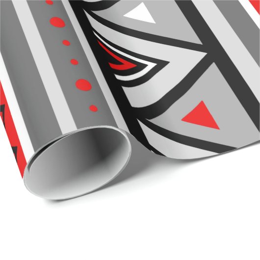 Modernes südwestliches geometrisches, rot u. geschenkpapier (Rolleneckpunkt)