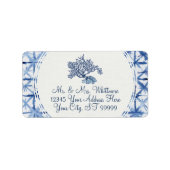 Modernes Summer Dusty Blue und White Bridal UAWG Adressaufkleber (Vorne)