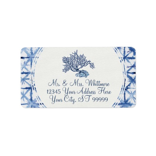 Modernes Summer Dusty Blue und White Bridal UAWG Adressaufkleber (Vorne)
