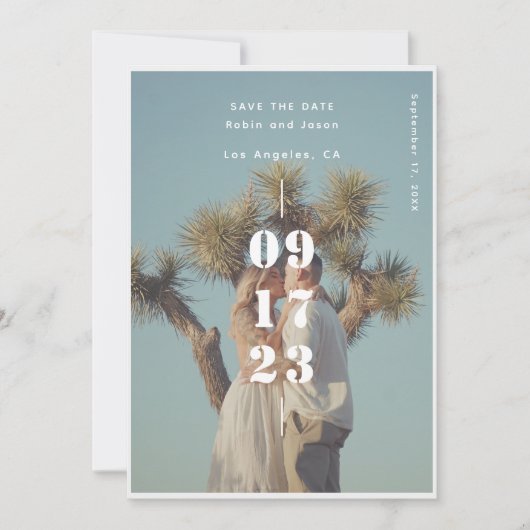 Modernes Summer Inline Wedding Foto Save The Date (Vorderseite)
