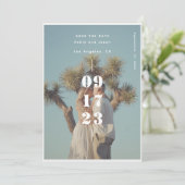 Modernes Summer Inline Wedding Foto Save The Date (Stehend Vorderseite)