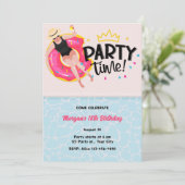 Modernes Summer Party Time Girl Geburtstag Einladung (Stehend Vorderseite)