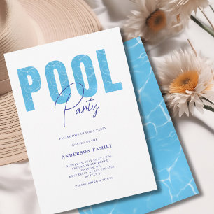 Modernes Summer Pool Party Einladung