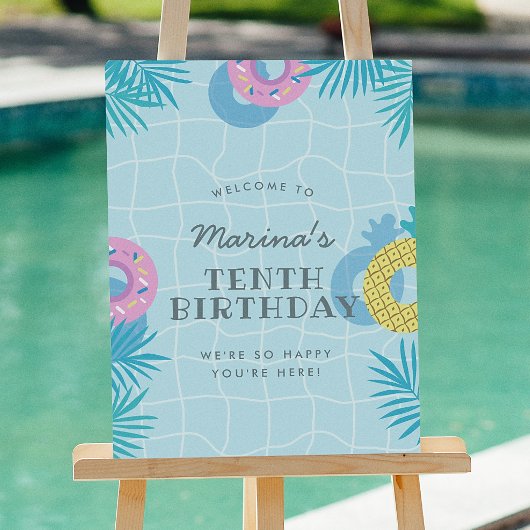 Modernes Summer Pool Party Geburtstag Poster