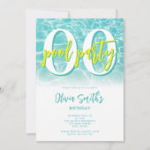 Modernes Summer Pool Party jeden Geburtstag Einladung (Vorderseite)