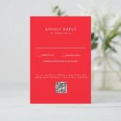 Modernes Summer Red Wedding QR Code UAWG RSVP Karte (Stehend Vorderseite)