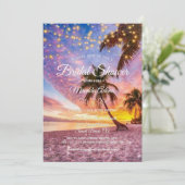 Modernes Sunset Beach und Stars Summer Brautparty Einladung (Stehend Vorderseite)