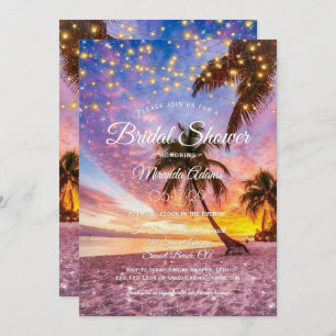 Modernes Sunset Beach und Stars Summer Brautparty Einladung