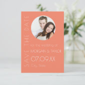 Modernes Sunset Orange Tonal Foto Save the Date Einladung (Stehend Vorderseite)