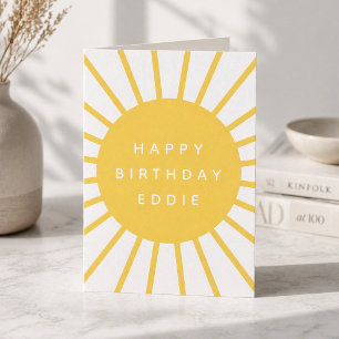 Modernes Sunshine   Individuelle Name Glücklich Ge Karte