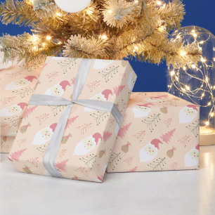 Modernes süßes rosa Weihnachtsmann-Feiertagsmuster Geschenkpapier