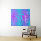 Modernes Sweet 16 Aquamariner Lila Glitzer Persona Wandteppich (Beispiel (Horizontal))