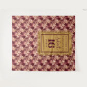 Modernes Sweet 16 Blush Burgundy Gold Hintergrund Wandteppich (Vorderseite (Horizontal))