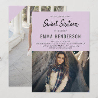 Modernes Sweet 16 Foto Einladung