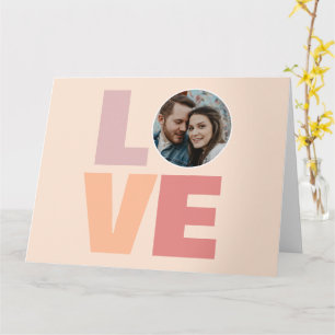 Modernes Sweet Peach Liebe Typografie Foto Karte