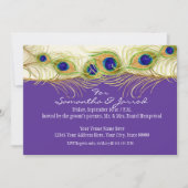 Modernes Swirk Peacock Feathers Probe Dinner Einladung (Vorderseite)