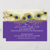 Modernes Swirk Peacock Feathers Probe Dinner Einladung (Vorne/Hinten)