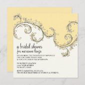 Modernes Swirl Blühe Scroll Vintages Leaf-Muster Einladung (Vorne/Hinten)