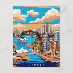 Modernes Sydney Australien Reise Kunst Vintage Postkarte