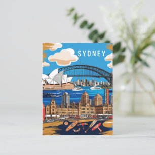 Modernes Sydney Australien Reise Kunst Vintage Postkarte
