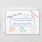 Modernes Sylvester-Party mit anpassbarer Typografi Einladung (Vorderseite)