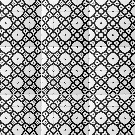 Modernes symmetrisches Schwarzweiß und Weiß Fliese