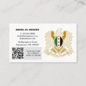 Modernes Syrien, Visitenkarte, QR-Code für syrisch Visitenkarte (Rückseite)
