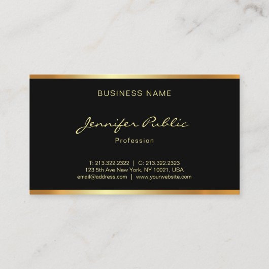 Modernes Sytlish Schwarzes und Visitenkarte (Vorderseite)