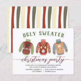 Modernes Tacky Ugly Sweater Weihnachts-Party Einladungspostkarte