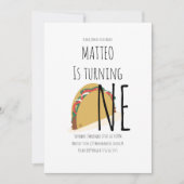 Modernes Taco Einladung zum ersten Geburtstag (Vorderseite)