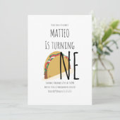 Modernes Taco Einladung zum ersten Geburtstag (Stehend Vorderseite)
