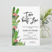 Modernes Taco "über Liebe Paare Dusche Einladung (Stehend Vorderseite)