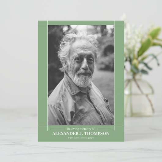 Modernes tadelloses Grünes u. Weiß in liebevollem Dankeskarte (Stehend Vorderseite)