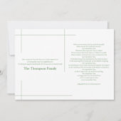 Modernes tadelloses Grünes u. Weiß in liebevollem Dankeskarte (Rückseite)