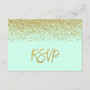 Modernes tadelloses Imitat-GoldGlitzer UAWG RSVP Karte