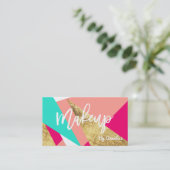 Modernes tadelloses korallenrotes visitenkarte (Stehend Vorderseite)