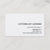 Modernes Tafel-Silhouette-Cateringweiß/-GRAU Visitenkarte (Rückseite)