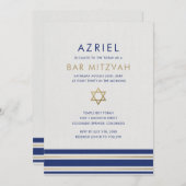 Modernes Tallit Bar Mitzvah Einladung (Vorne/Hinten)