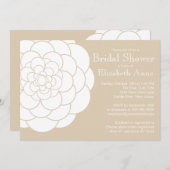 Modernes Tan Dahlia Bloom Floral Brautparty Einladung (Vorne/Hinten)