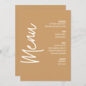 Modernes Tan Dinner Menu Erntedank Fall Einladung (Vorne/Hinten)