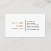 Modernes Tan Elegantes Berufliches Schlichtes Weiß Visitenkarte (Rückseite)